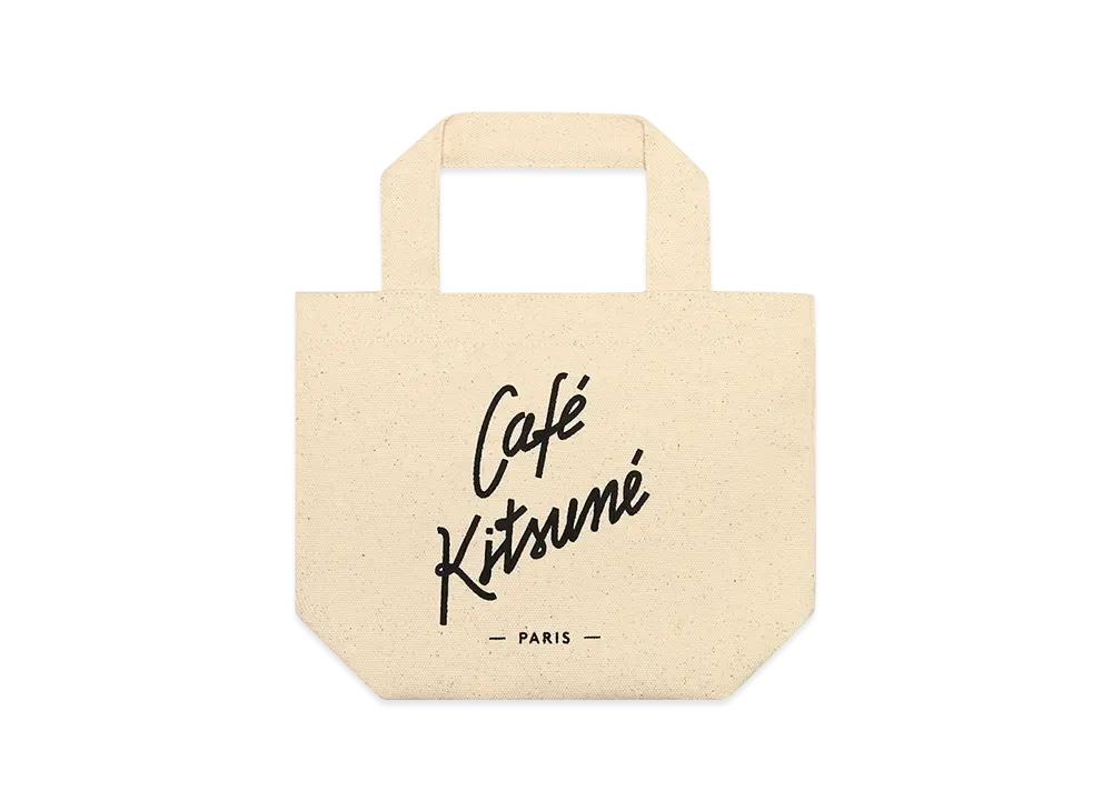Maison Kitsune Cafe Kitsune Mini Tote "Ecru"