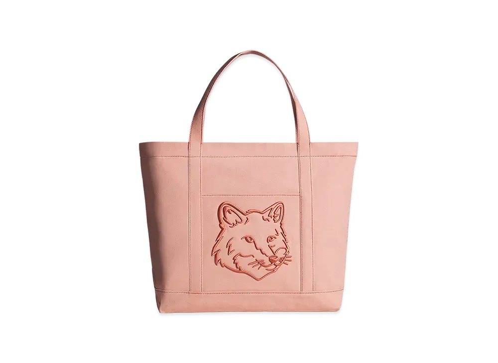 Maison Kitsune Fox Head Large Tote "Porcelaine Pink"