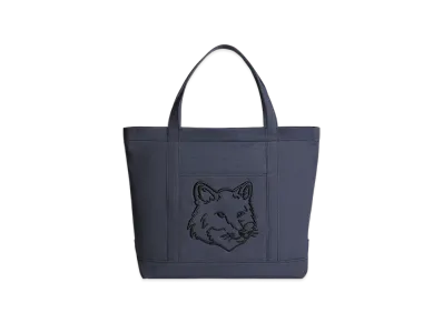 Maison Kitsune Fox Head Large Tote "Slate Grey"