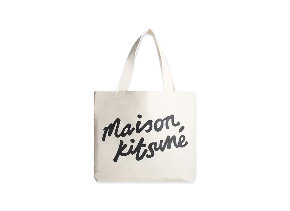 Maison Kitsune Handwriting Tote "Ecru"