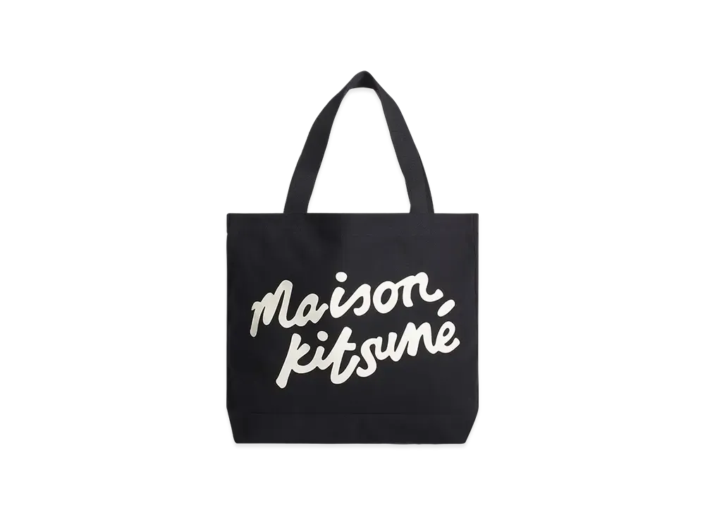Maison Kitsune Handwriting Tote "Black"