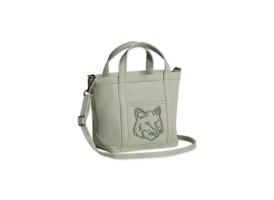 Maison Kitsune Fox Head Mini Tote "Court Green"