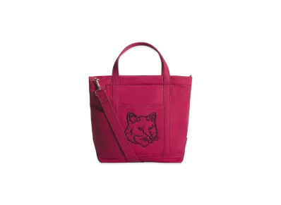 Maison Kitsune Fox Head Small Tote "Passion Fruit"