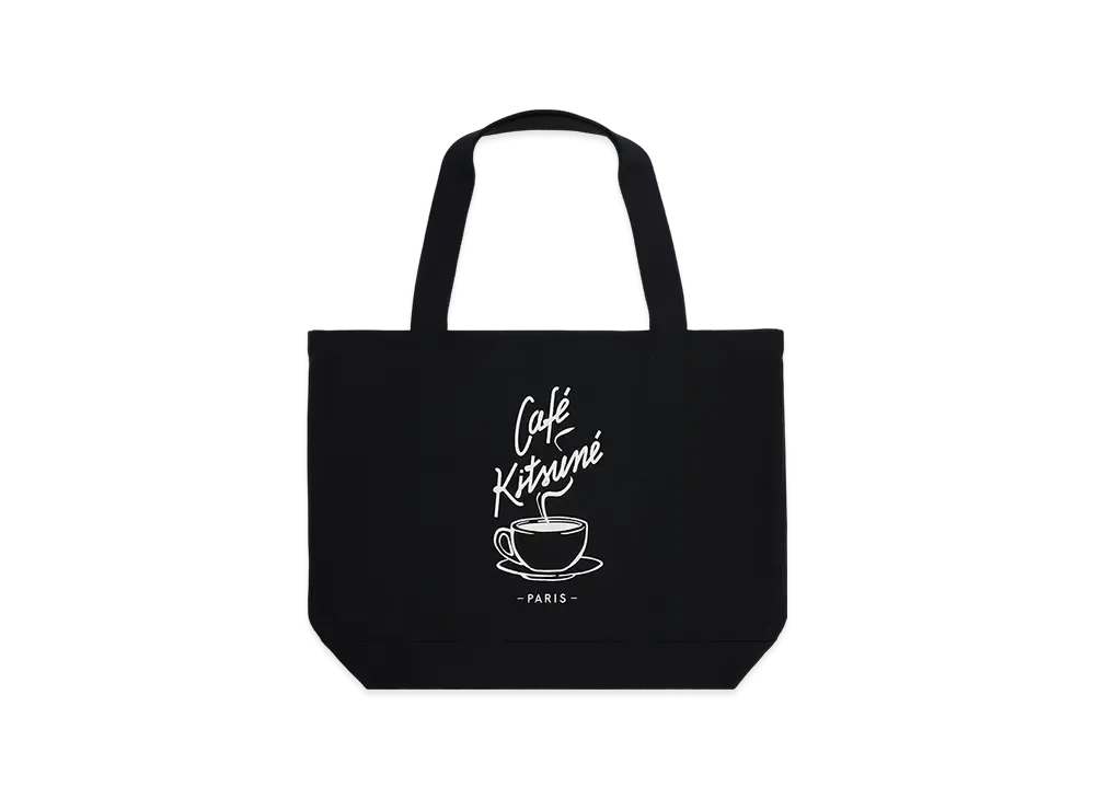 Maison Kitsune Cafe Fox Coffee Cup Tote Bag "Black"