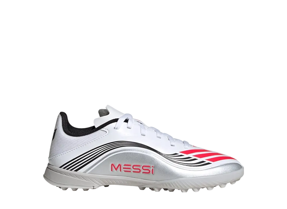 adidas GS F50 Messi League TF "Cloud White/Lucid Red/Silver Metallic"