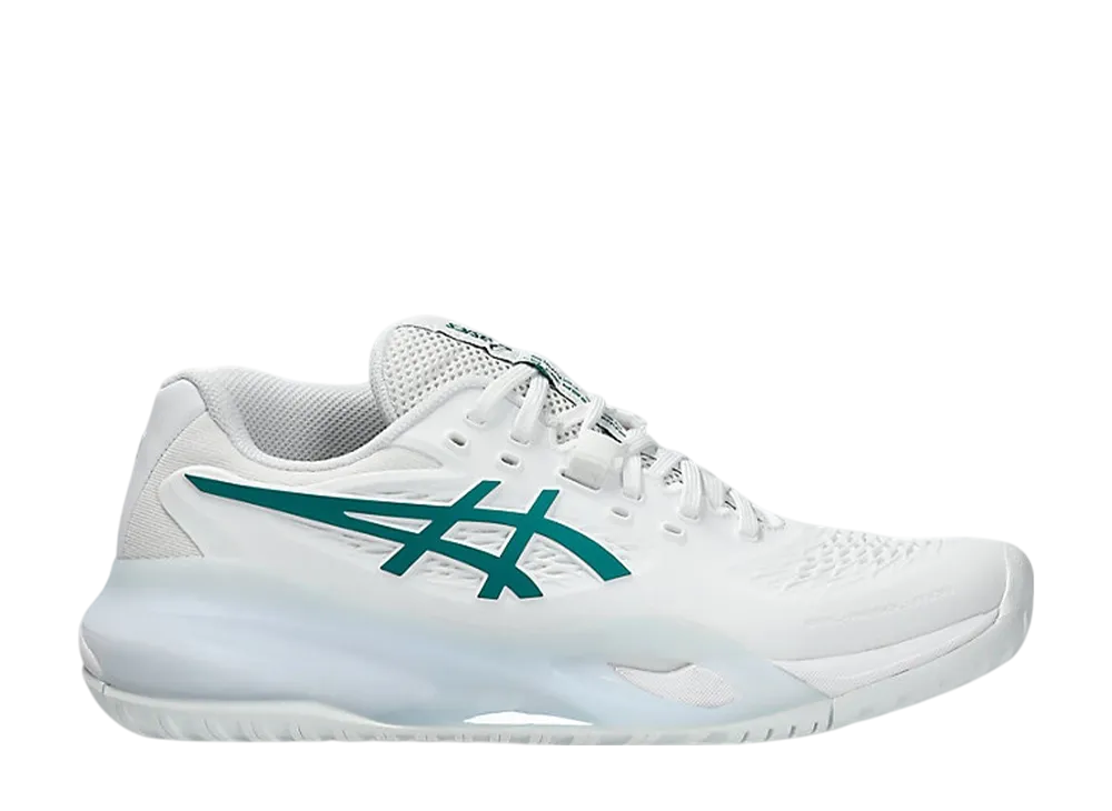 アシックス ウィメンズ ゲルレゾリューション10 "ホワイト/ピッチグリーン" (オールコート)