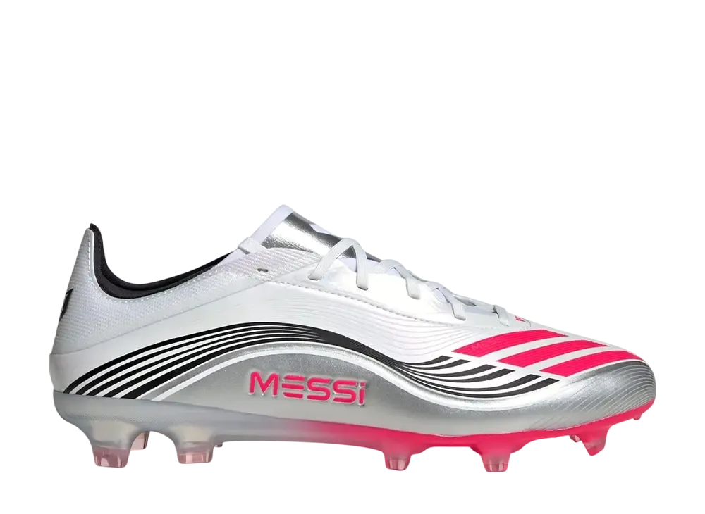 adidas F50 Messi Pro FG Cleats "Cloud White/Lucid Red/Silver Metallic"
