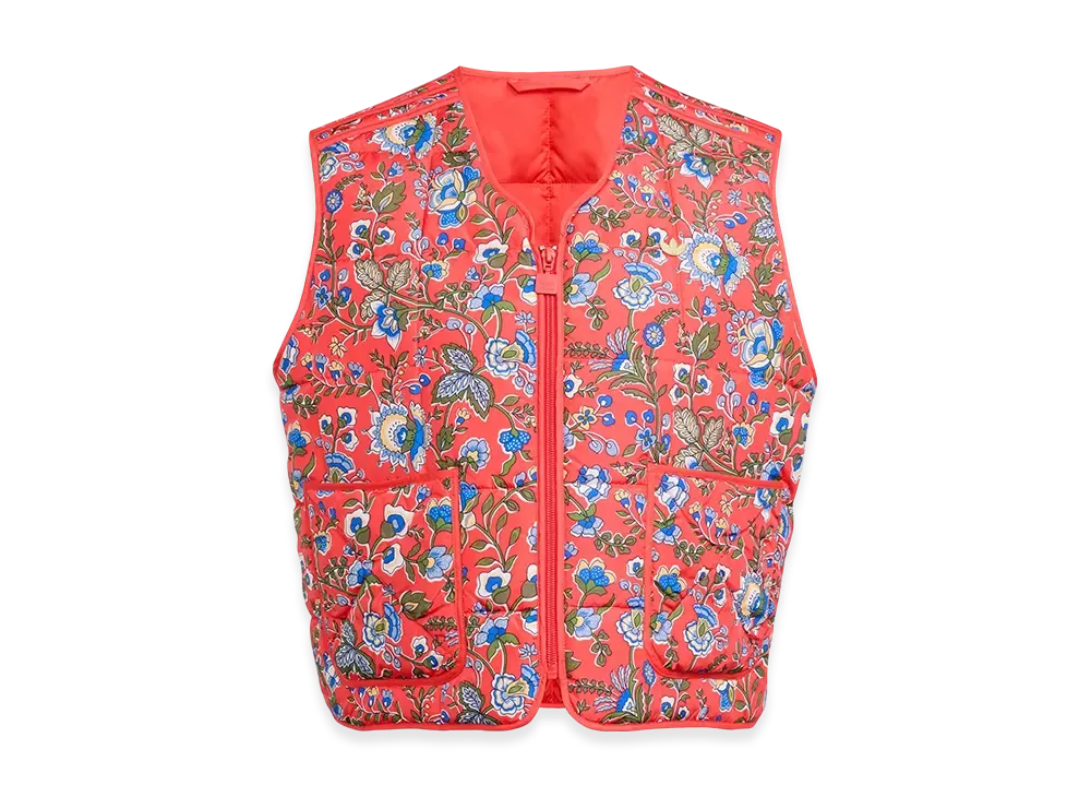 アディダス x リバティロンドン キルトベスト "セミルシッドレッド/マルチカラー"