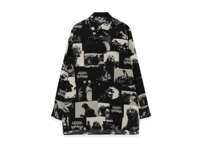 WILDSIDE Yohji Yamamoto x IZUMONSTER All-over Print Rayon Shirt "Black"