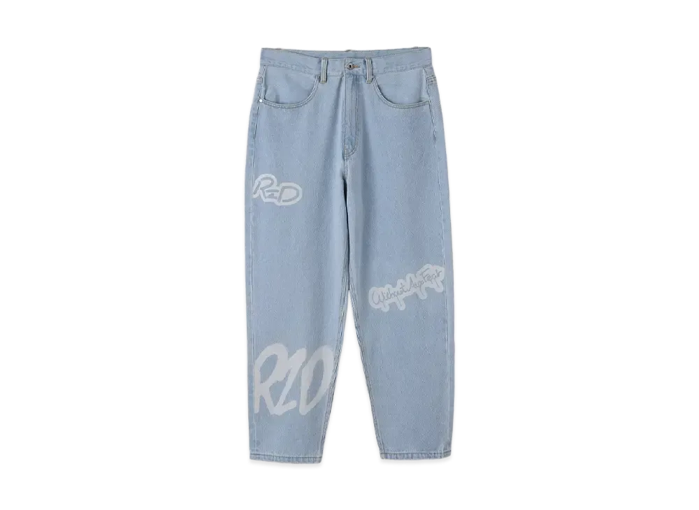 ReZARD × Masato Yamaguchi \ x Spray Logo Wide Denim Pants "LIGHT BLUE"