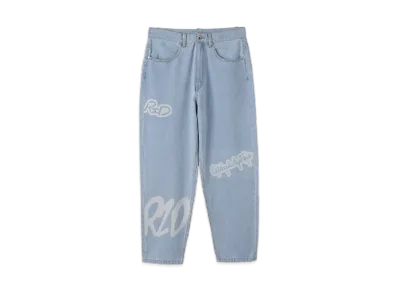 ReZARD × Masato Yamaguchi \ x Spray Logo Wide Denim Pants "LIGHT BLUE"