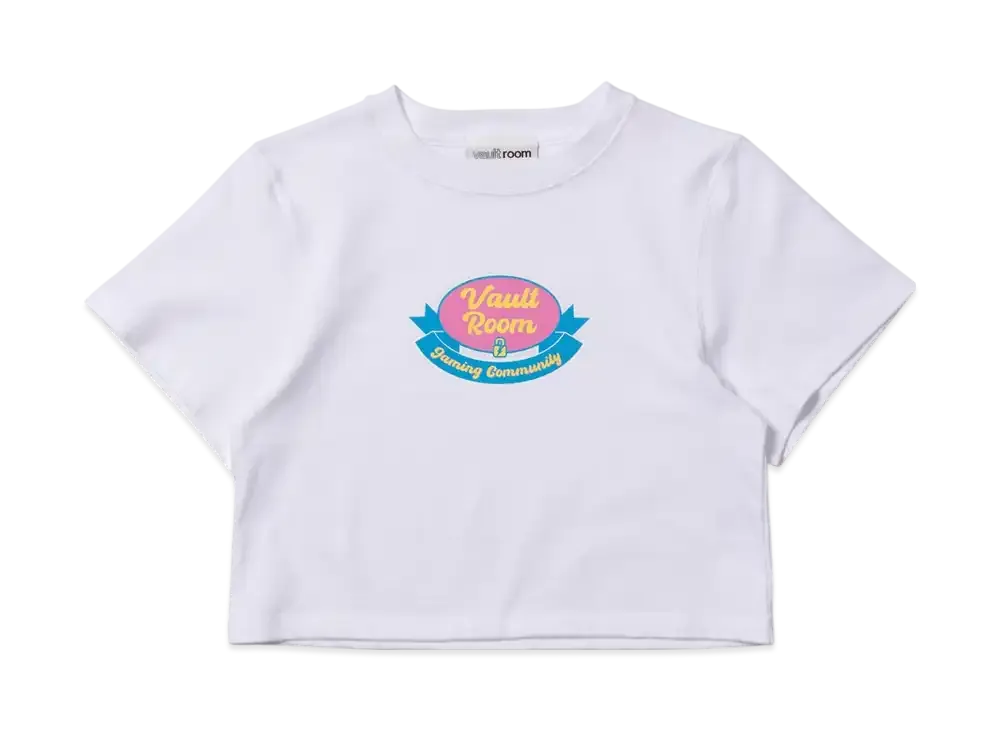 VAULTROOM Women's Ribbon Logo Cropped Tee "White"