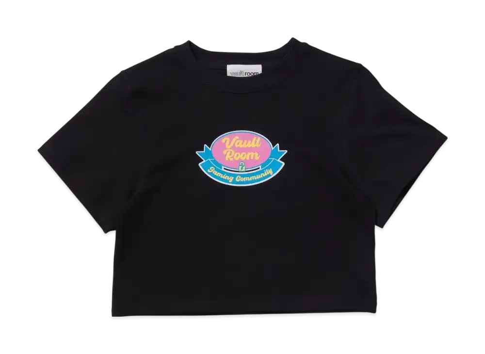 VAULTROOM Women's Ribbon Logo Cropped Tee "Black"