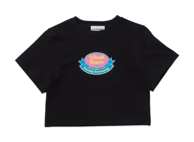 VAULTROOM Women's Ribbon Logo Cropped Tee "Black"
