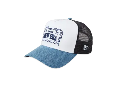 NEW ERA 9Forty A-Frame Frame Logo "White/Washed Denim"