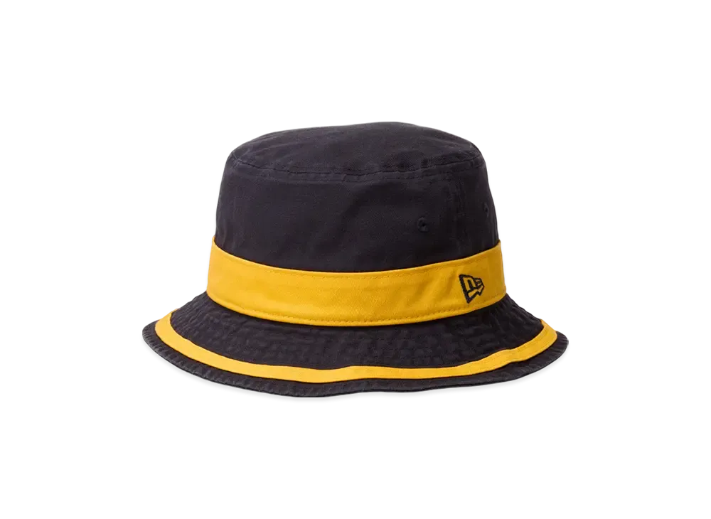 NEW ERA Bucket 01 Striped Band "Navy/A Gold"