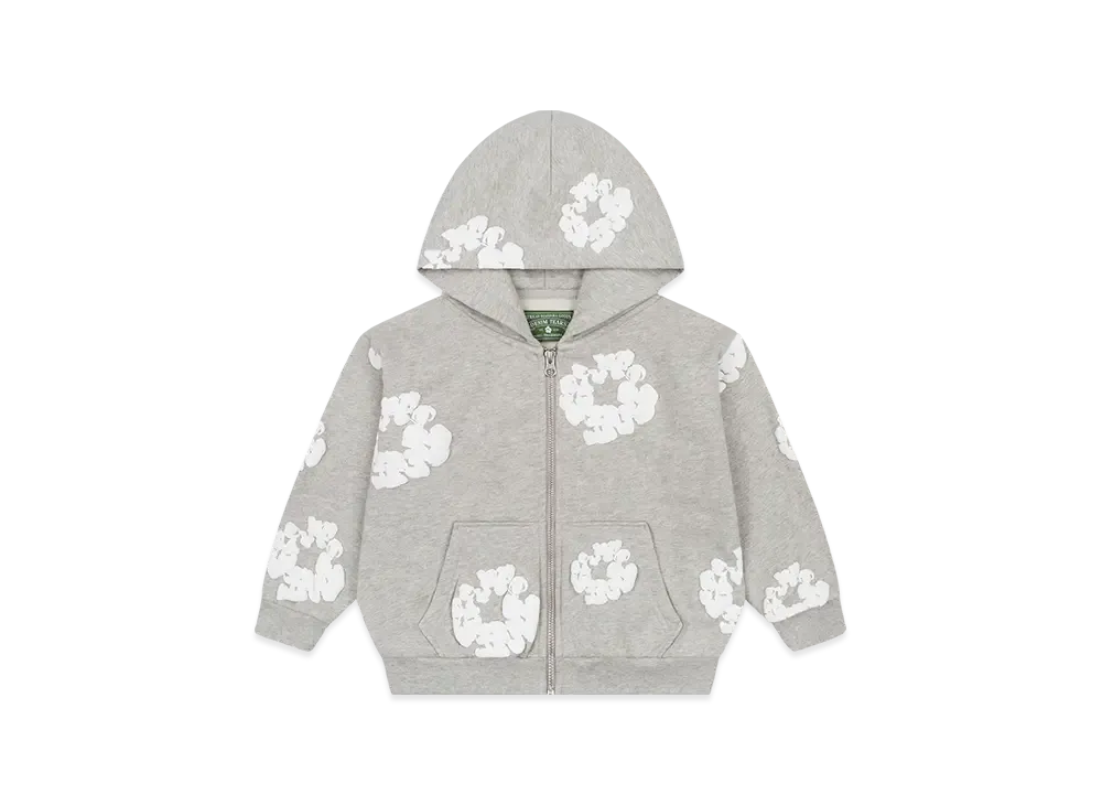 DENIM TEARS Kids Cotton Wreath Zip Hoodie "Grey"