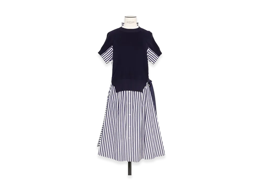 sacai Cotton Knit x Cotton Poplin Dress 