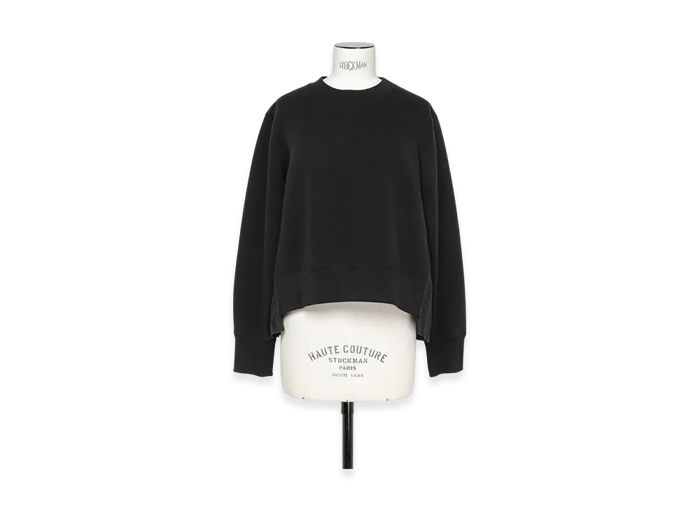 sacai Sponge Sweat x Cotton Poplin Pullover "Black/Black"
