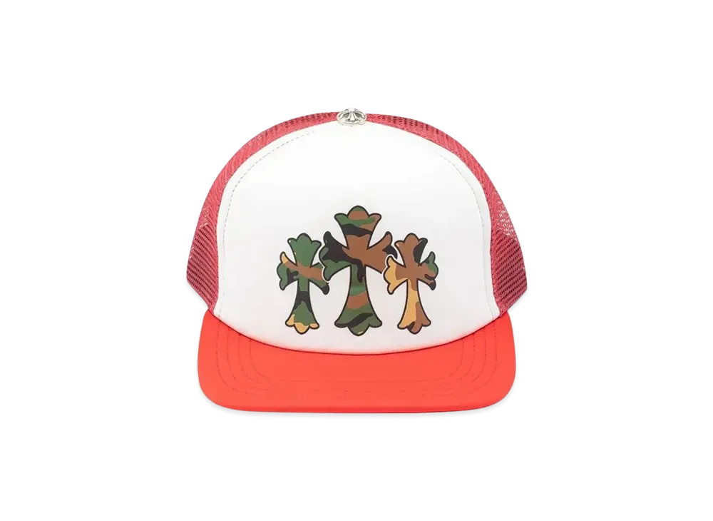 Chrome Hearts Triple Cross Trucker Hat "Red"