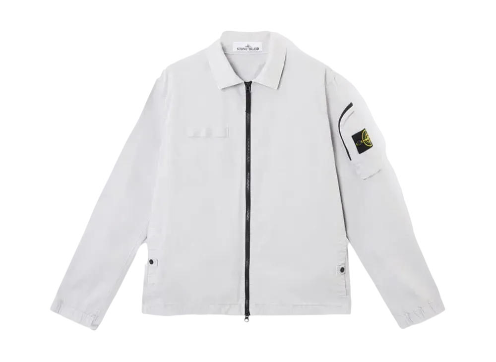 Stone Island 1200003 Organic Stretch Broken Twill Cotton Old Effect "Pearl Gray"