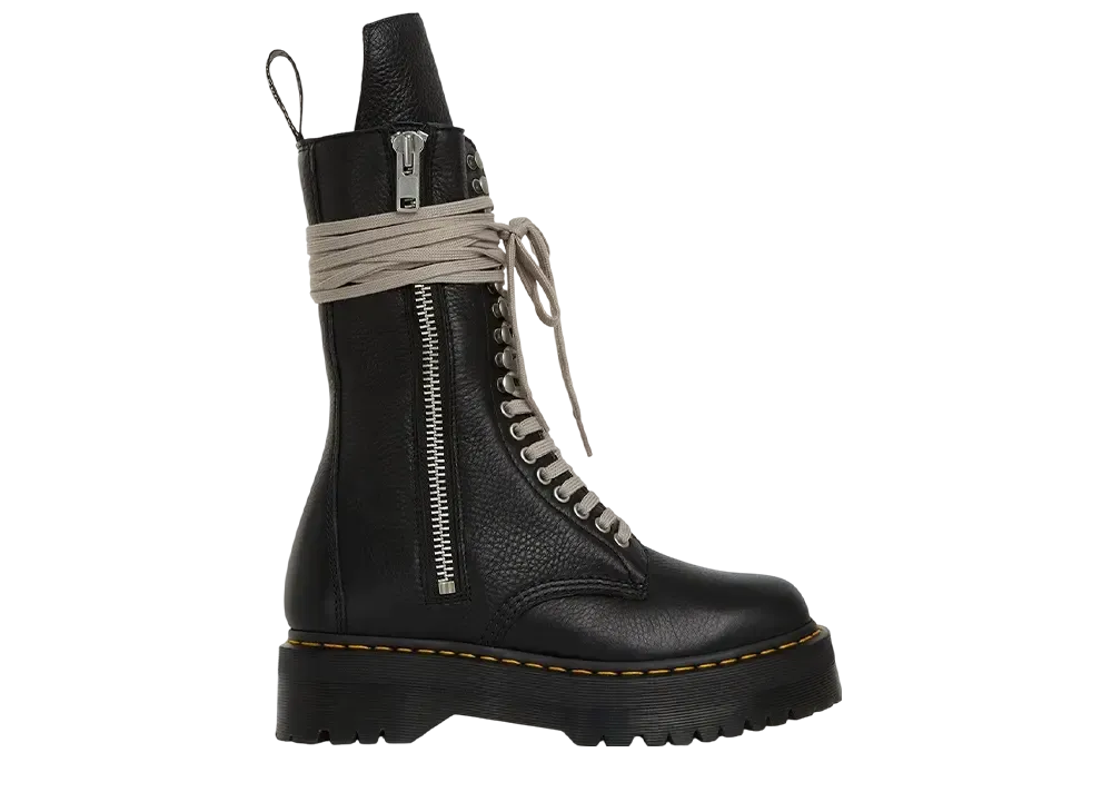 リックオウエンス × ドクターマーチン ウィメンズ ストローブ カーフ レングス ブーツ "ブラック"