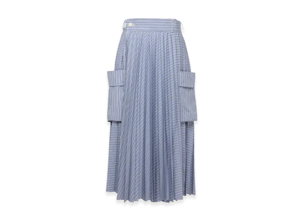 sacai Cotton Poplin Skirt "Light Blue Stripe"