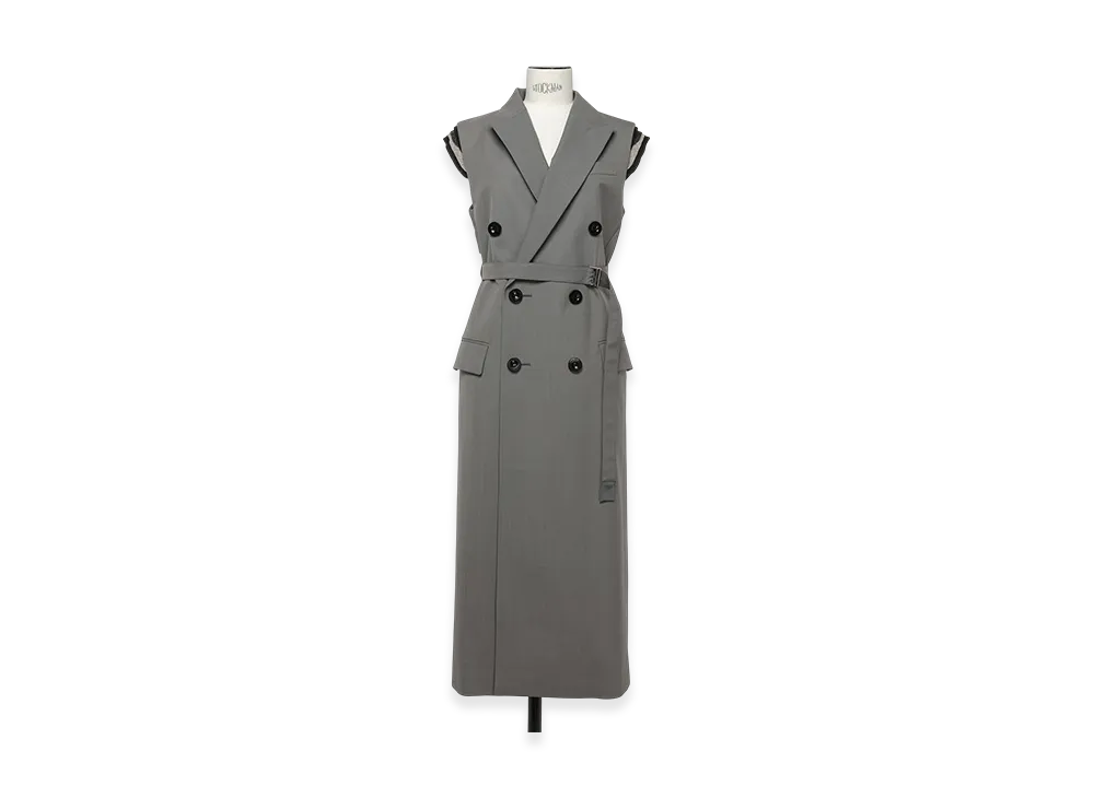 sacai Suiting Long Vest "Taupe"