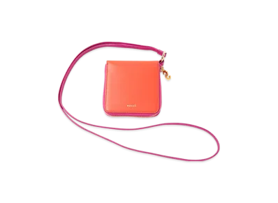 sacai Bicolor Half Fold Wallet "Orange/Pink"