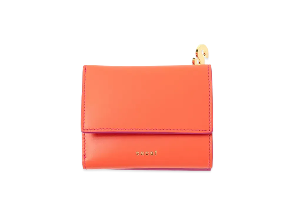 sacai Bicolor Trifold Wallet "Orange/Pink"