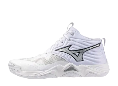 ミズノ ウエーブモーメンタム エリート ミッド "ホワイト/シルバー"