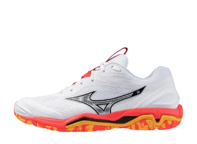 ミズノ ウエーブステルス6 "ホワイト/ブラック/オレンジ"