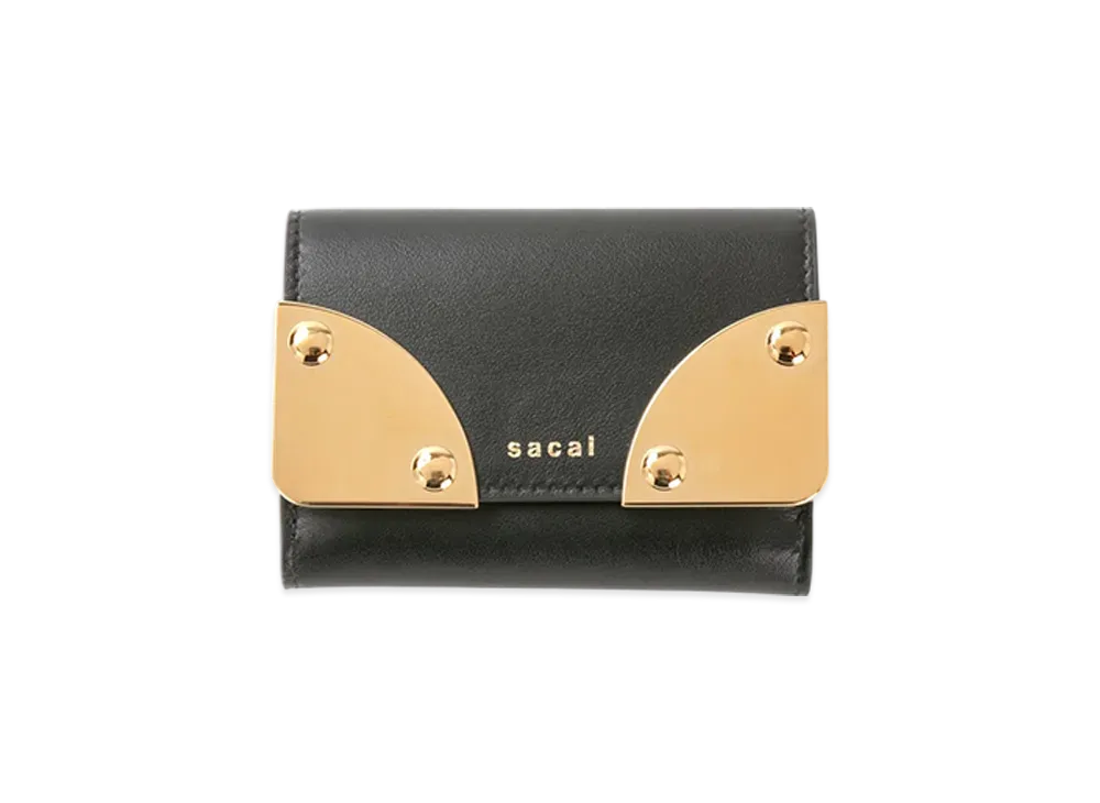 sacai Corner Metal Trifold Wallet "Black"