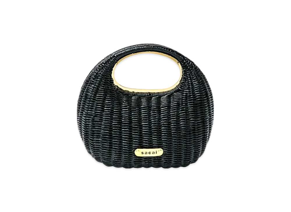 sacai Rattan Round Bag "Black"