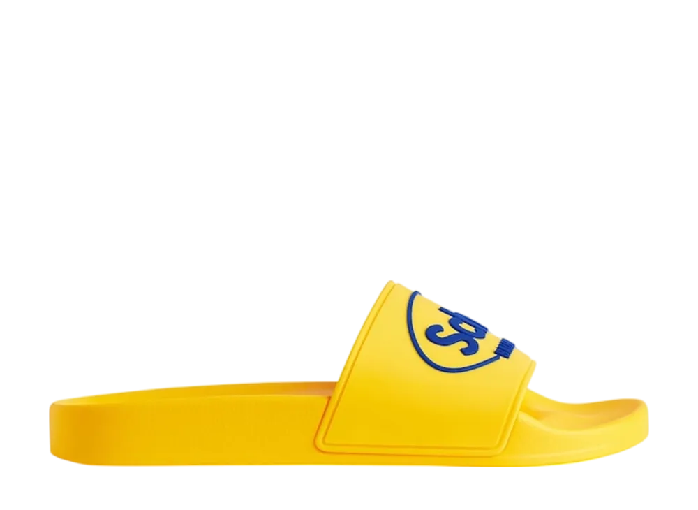 BALENCIAGA イエロー サンダル POOL SANDAL Men's Balenciaga I Scholl Pool Slide Sandal in Yellow/blue