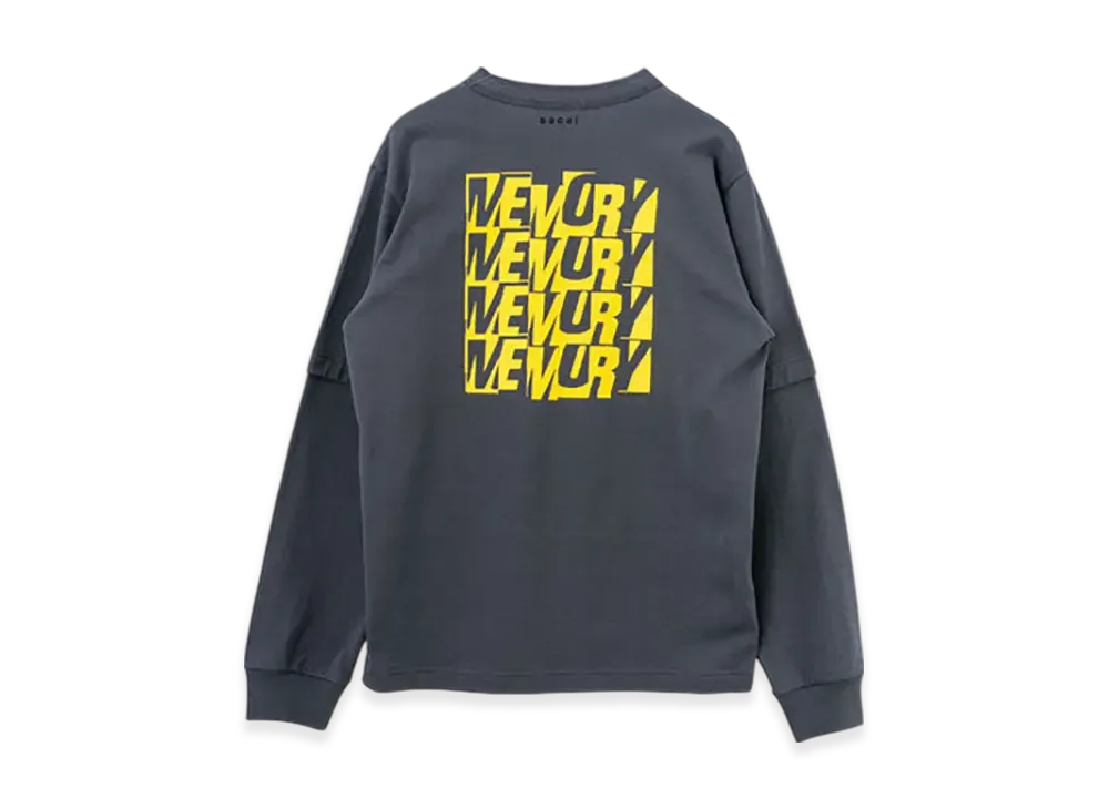 サカイ プリント L/S Tシャツ "グレー"