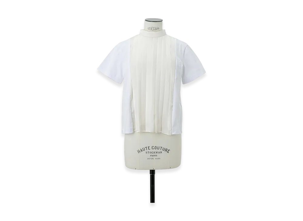 sacai Cotton Jersey x Satin T-Shirt "White"