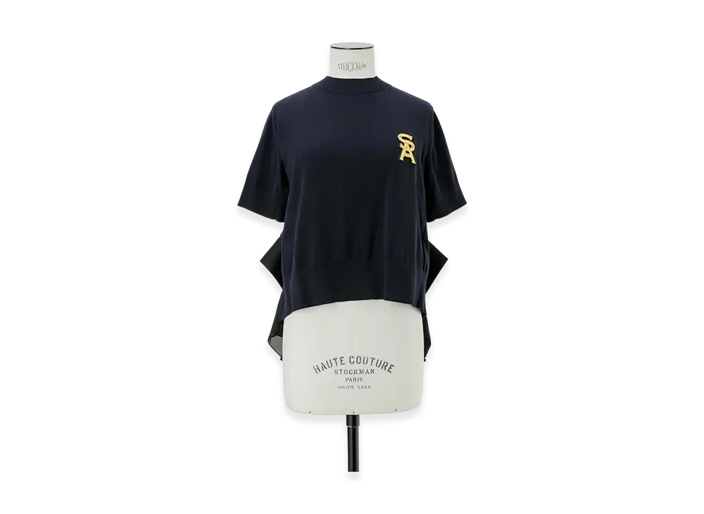 sacai Emblem Knit Pullover "Black/Navy"