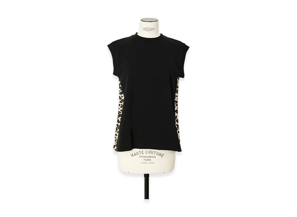 sacai Leopard Print x Cotton Jersey T-Shirt "Ecru/Black"