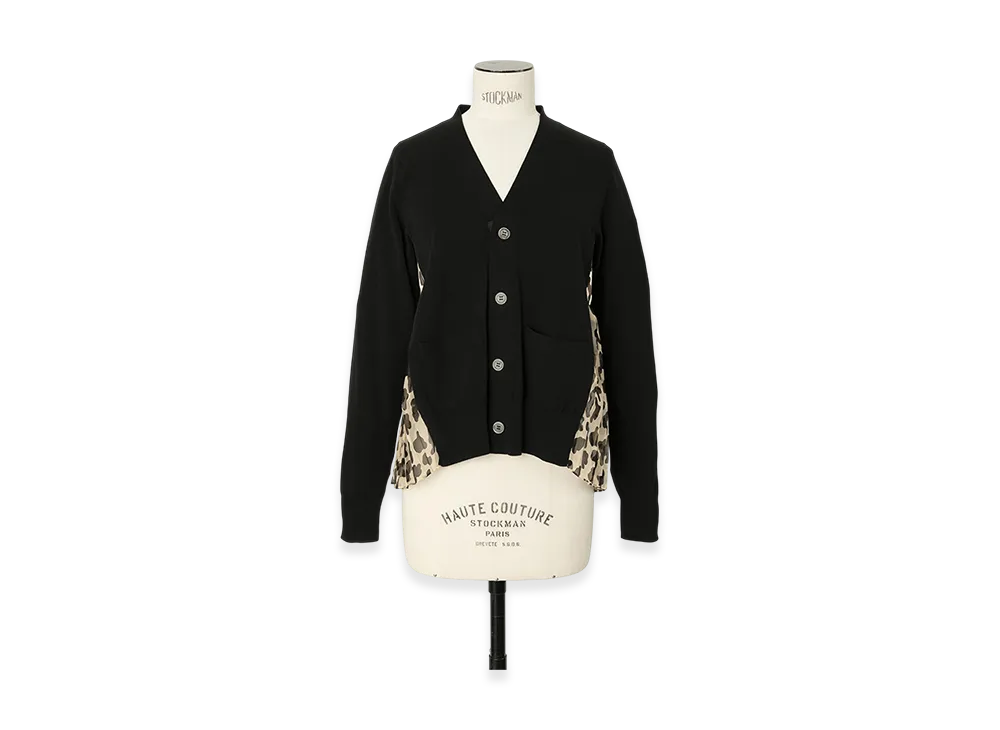 sacai Leopard Print x Knit Cardigan "Ecru/Black"