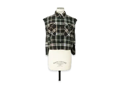 sacai Plaid Print Shirt "Green/Brown"