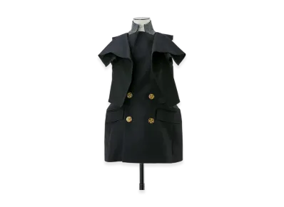 sacai Emblem Double-Faced Silk Cotton Vest "Navy/Black"