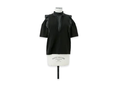 sacai Cotton Jersey x Satin T-Shirt "Black"