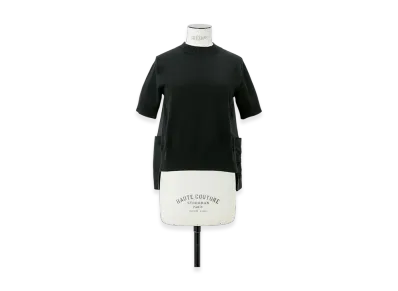 sacai Nylon Twill x Knit Pullover "Black"