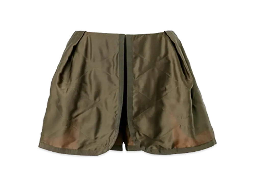 sacai Quilted Satin Shorts "Khaki"
