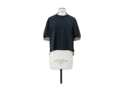 sacai Spun Organza x Cotton Jersey T-Shirt "Brown Check"