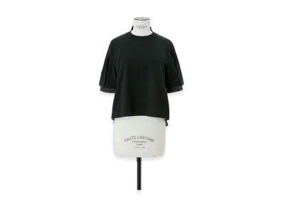 sacai Spun Organza x Cotton Jersey T-Shirt "Black Stripe"