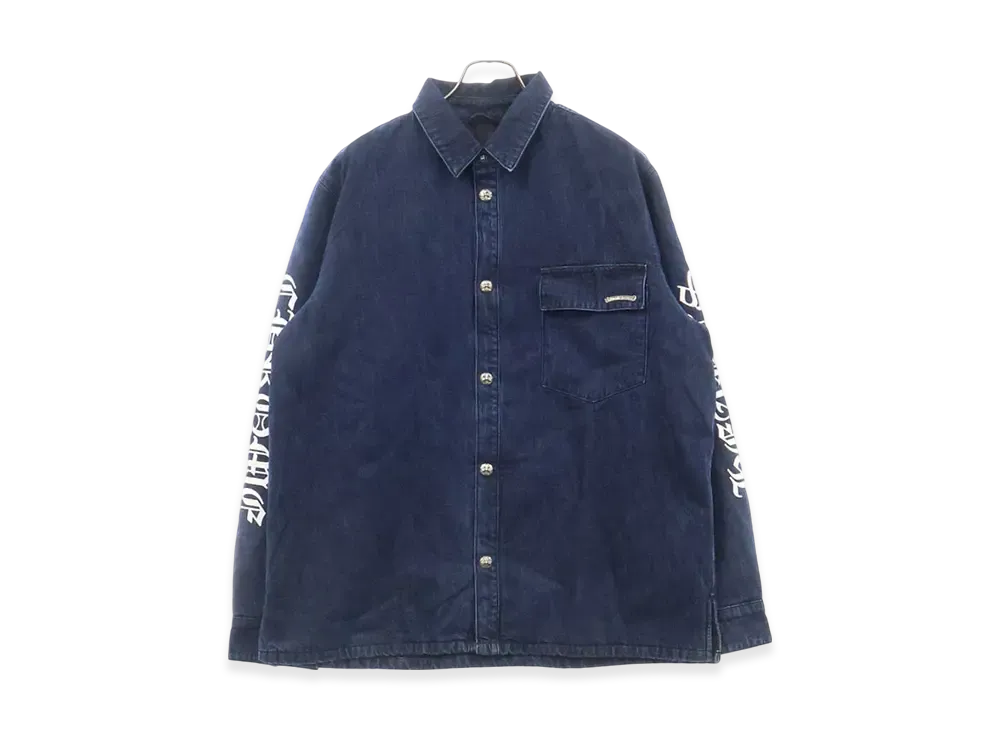Chrome Hearts Work'n Arm Logo Cross Button Denim Shirt "Indigo"