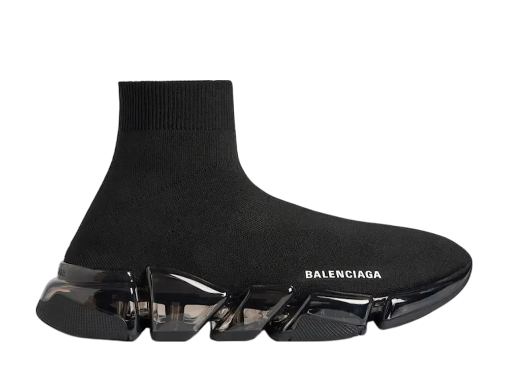 【BALENCIAGA】スピード2.0 フルクリアソール スニーカー Men's Speed 2.0 Full Clear Sole Recycled Knit Sneaker in