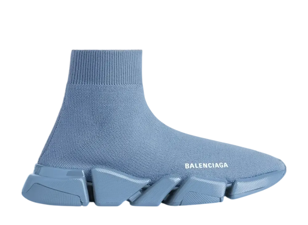 バレンシアガ スピード 2.0 リサイクルニット スニーカー "フェードブルー"